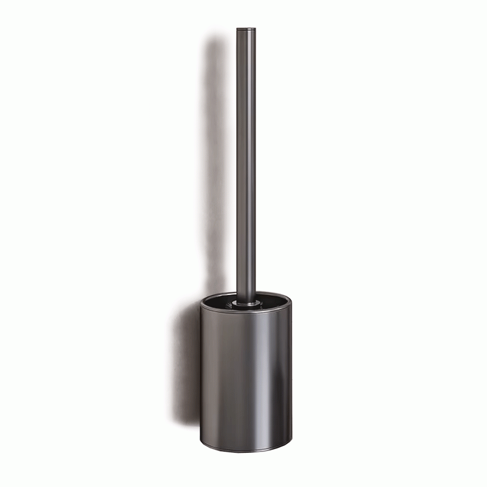 SKU: KLM708GUN ROUND S. STEEL WALL MOUNT TOILET BRUSH HOLDER 130mm BRUSHED GUNMETAL