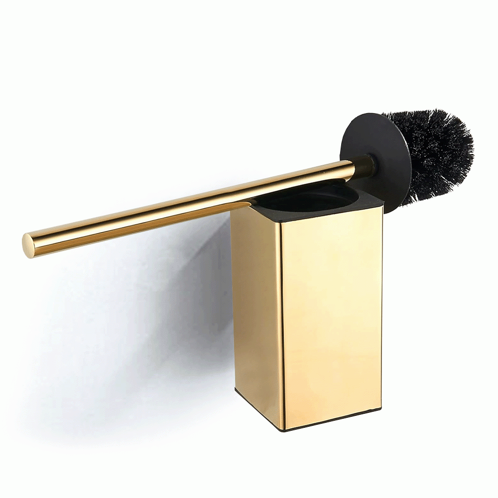 SKU: KLM710G SQUARE S. STEEL WALL MOUNT TOILET BRUSH HOLDER 150mm GOLD