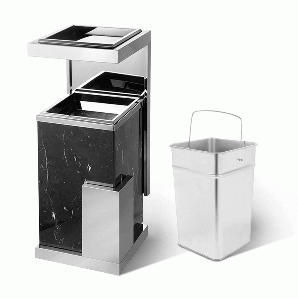 SKU: LTC-501 MARBLE STANDING BIN WITH ASHTRAY