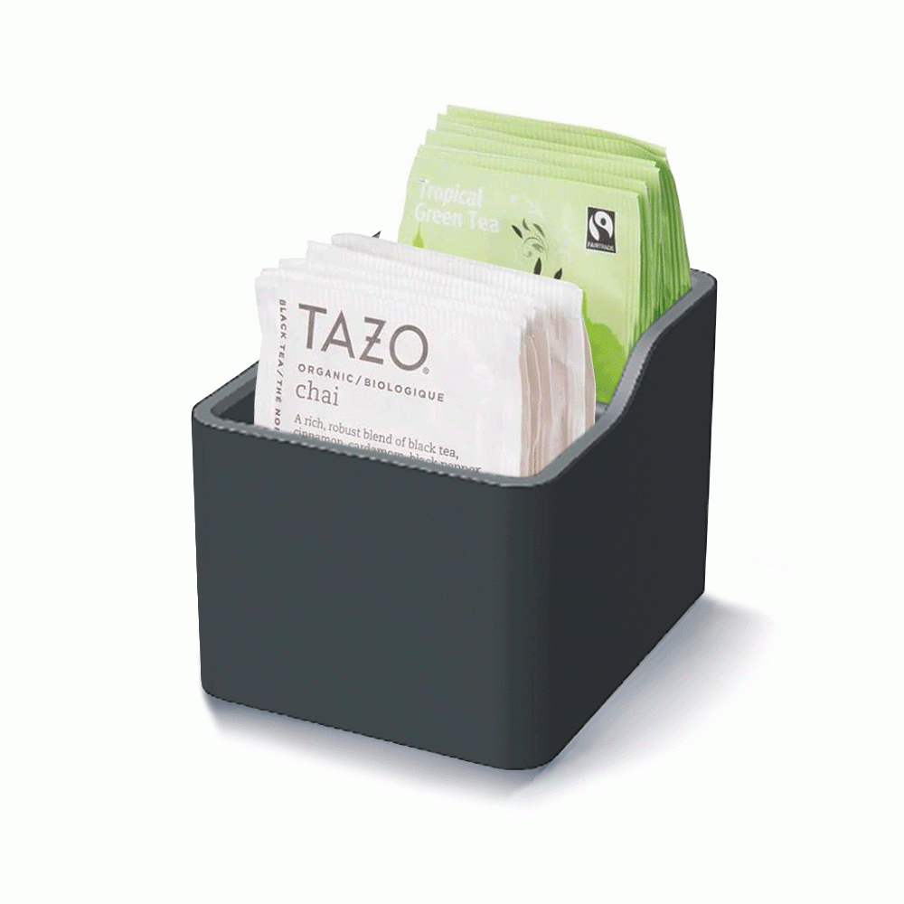 SKU: HS-DL-05 ABS + PU LEATHER DOUBLE LAYER TEA BAG HOLDER