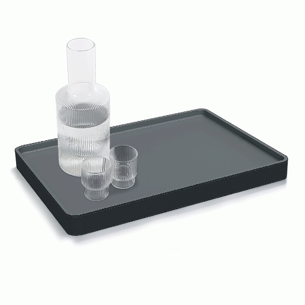 SKU: HS-DL-08B ABS + PU LEATHER DOUBLE LAYER WELCOME TRAY