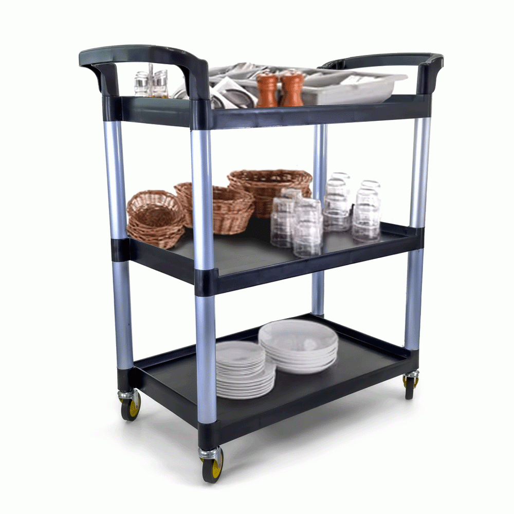 SKU: D-013 OPEN SIDED UTILITY TROLLEY 3 SHELVES L:104cm