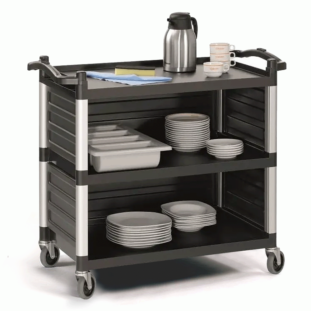 SKU: TSA300V ENCLODED UTILITY TROLLEY 3 SHELVES