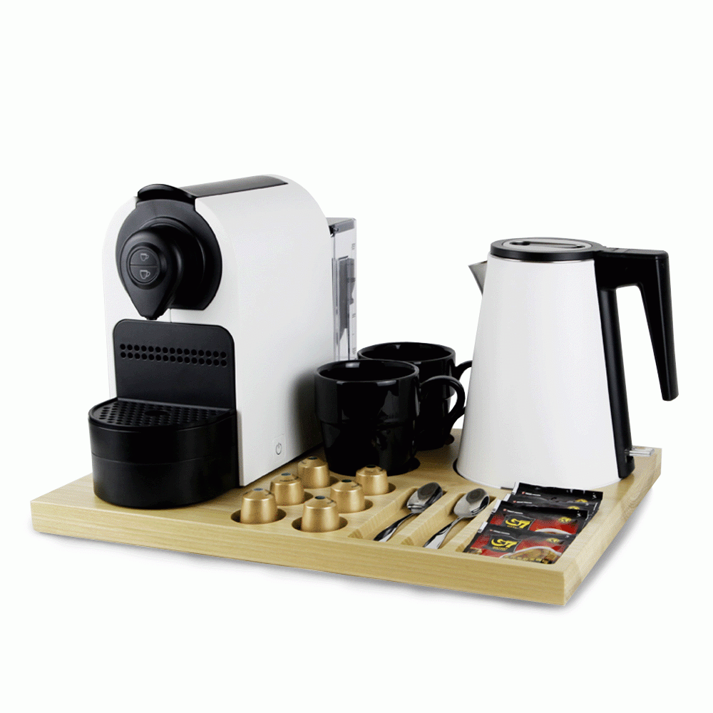 SKU: N42WNAT-K81B&W SET KETTLE 0.8L & WOODEN TRAY