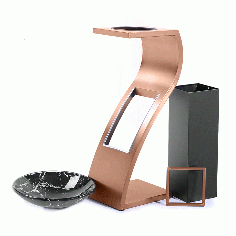 SKU: HS-D042 STANDING BIN WITH MARBLE ASHTRAY