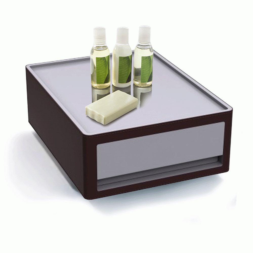 SKU: HS-DL-06 ABS + PU LEATHER AMENITIES TRAY BOX WITH DRAWER