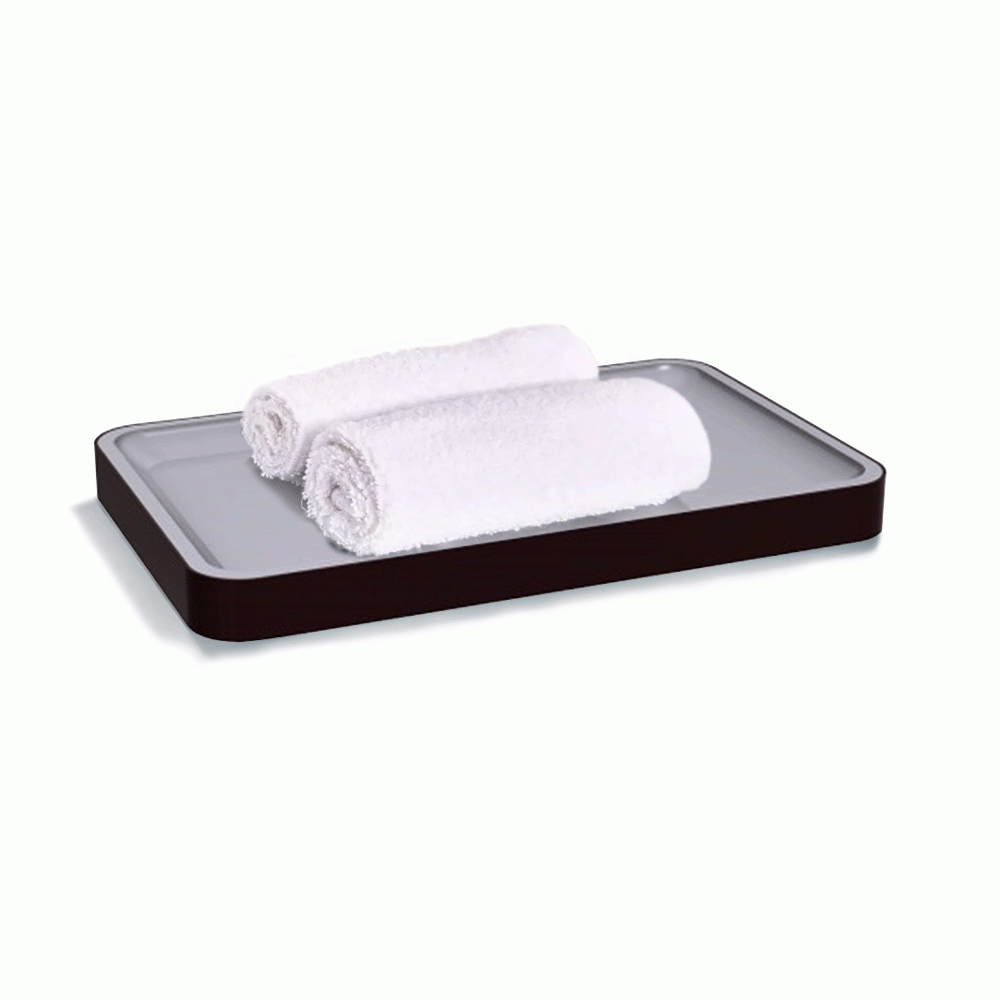 SKU: HS-DL-09 ABS + PU LEATHER TOWEL TRAY