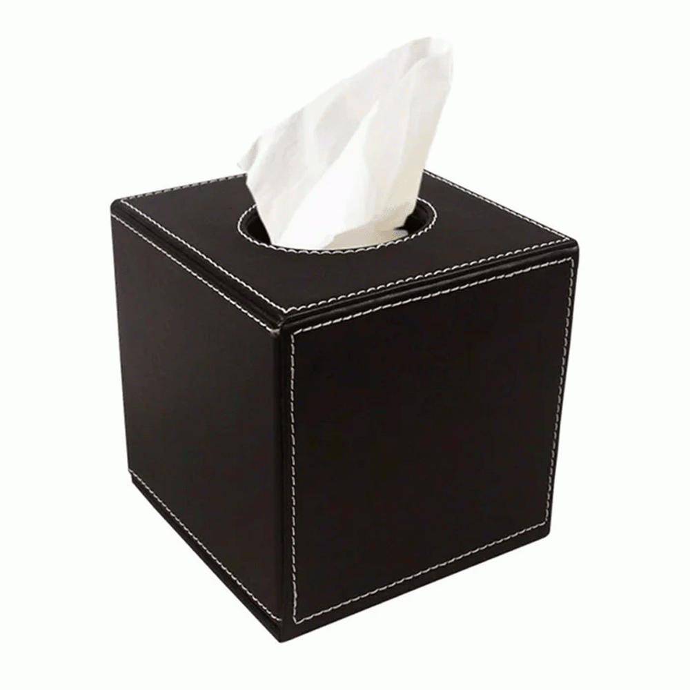 L-15 SQUARE PU LEATHER TISSUE BOX COVER
