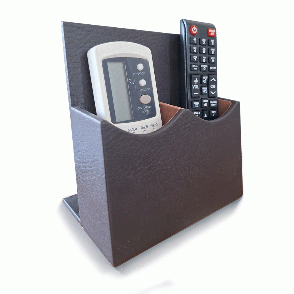 L-09 PU LEATHER DOUBLE REMOTE CONTROL HOLDER