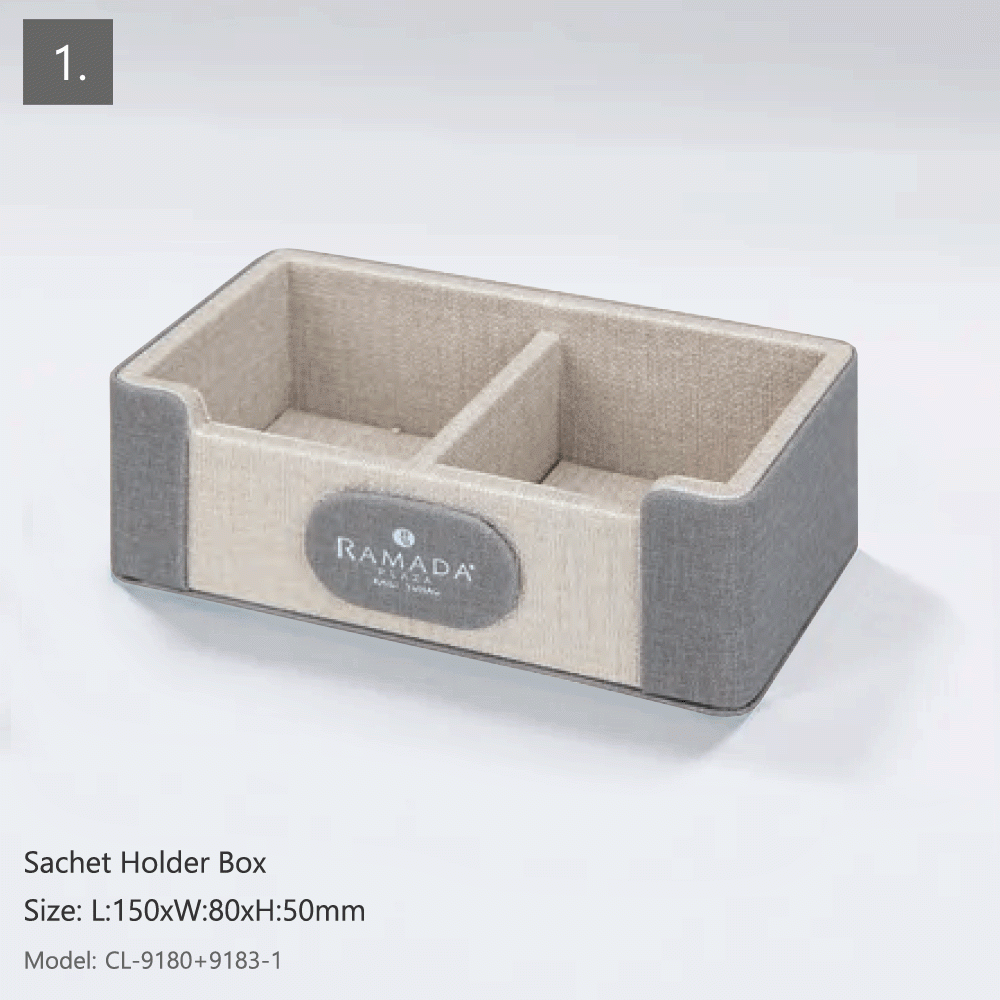 CL-9180+9183 PU LEATHER HOTEL AMENITIES 10pcs