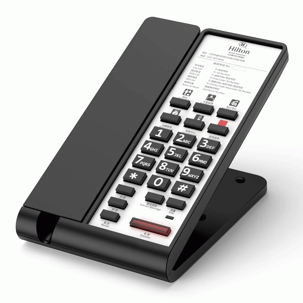 SN-0018 TELEPHONE FOR HOTEL ROOM - BLACK