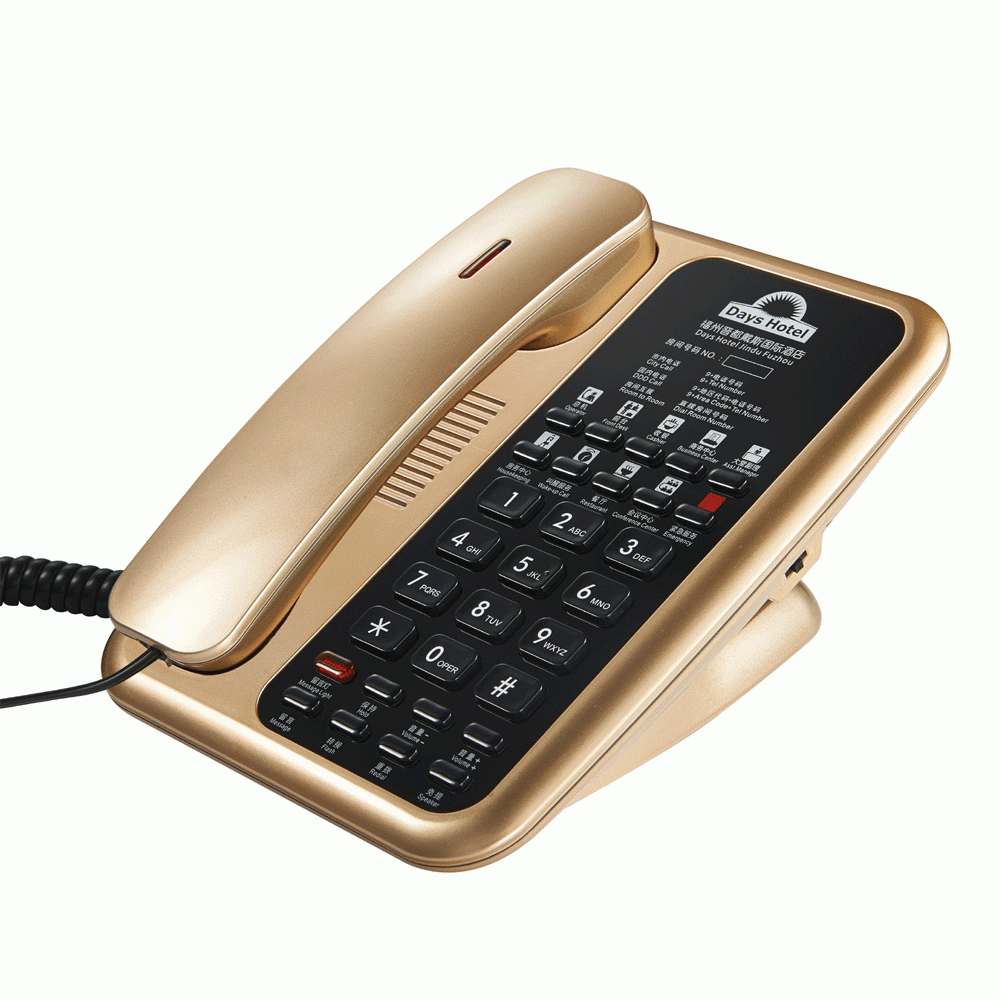 ACE-8902UV-GO TELEPHONE FOR HOTEL ROOM - UV PAINT GOLD