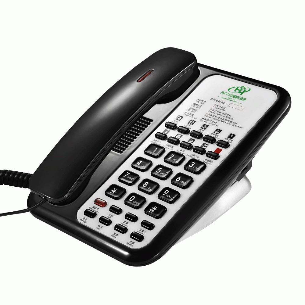 ACE-8902UV-BL TELEPHONE FOR HOTEL ROOM - UV PAINT BLACK
