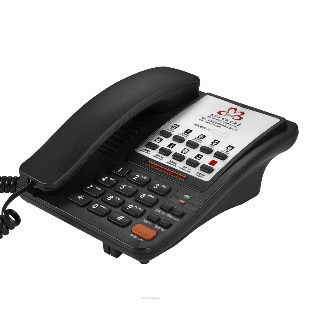 SN-0010BL TELEPHONE FOR HOTEL ROOM - BLACK