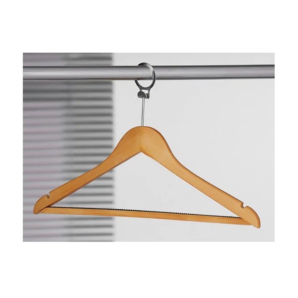 1008 ANTI-THEFT WOODEN CLOTHES HANGER WITH NON SLIP BAR 44.5x2.0cm