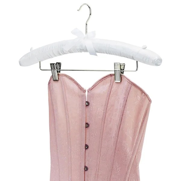 1005 SATIN PADDED HANGER WITH CLIPS 38x3.0cm