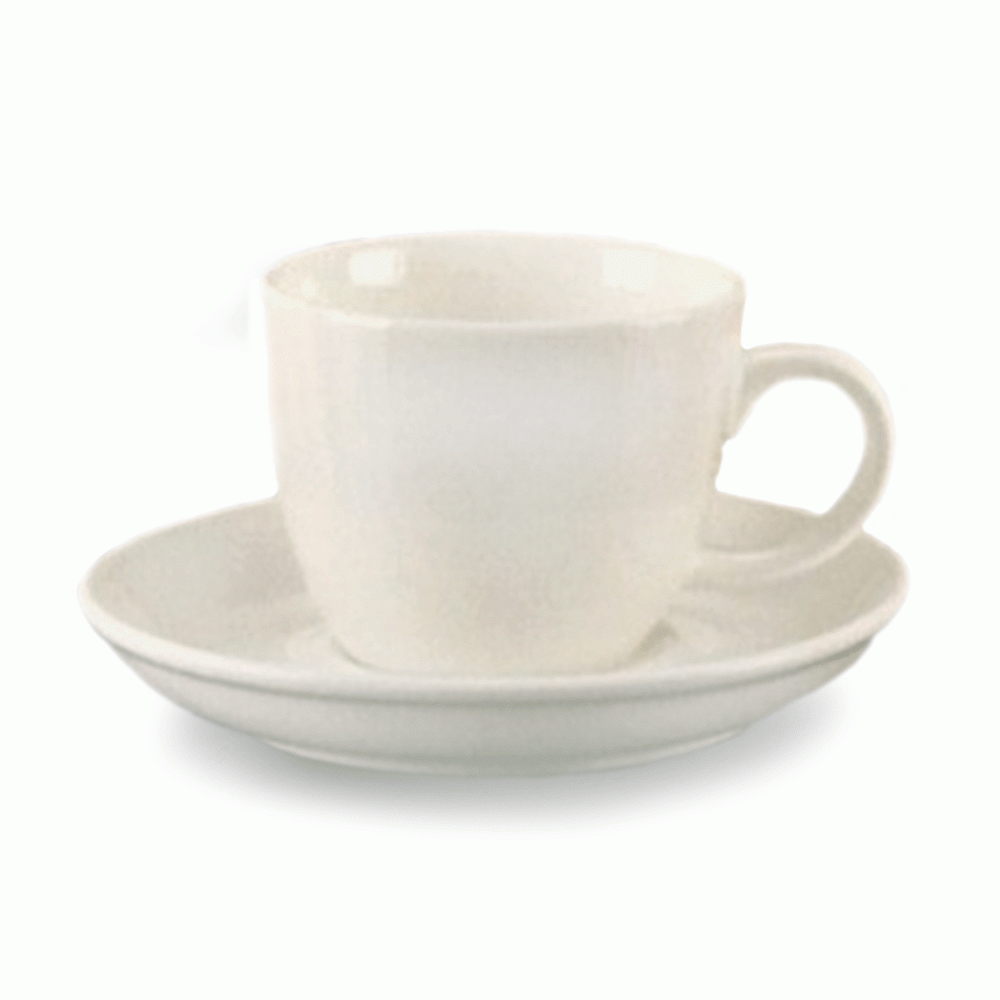 CD-1843 CERAMIC CUP & SAUCER WITH HANDLE 300ml WHITE