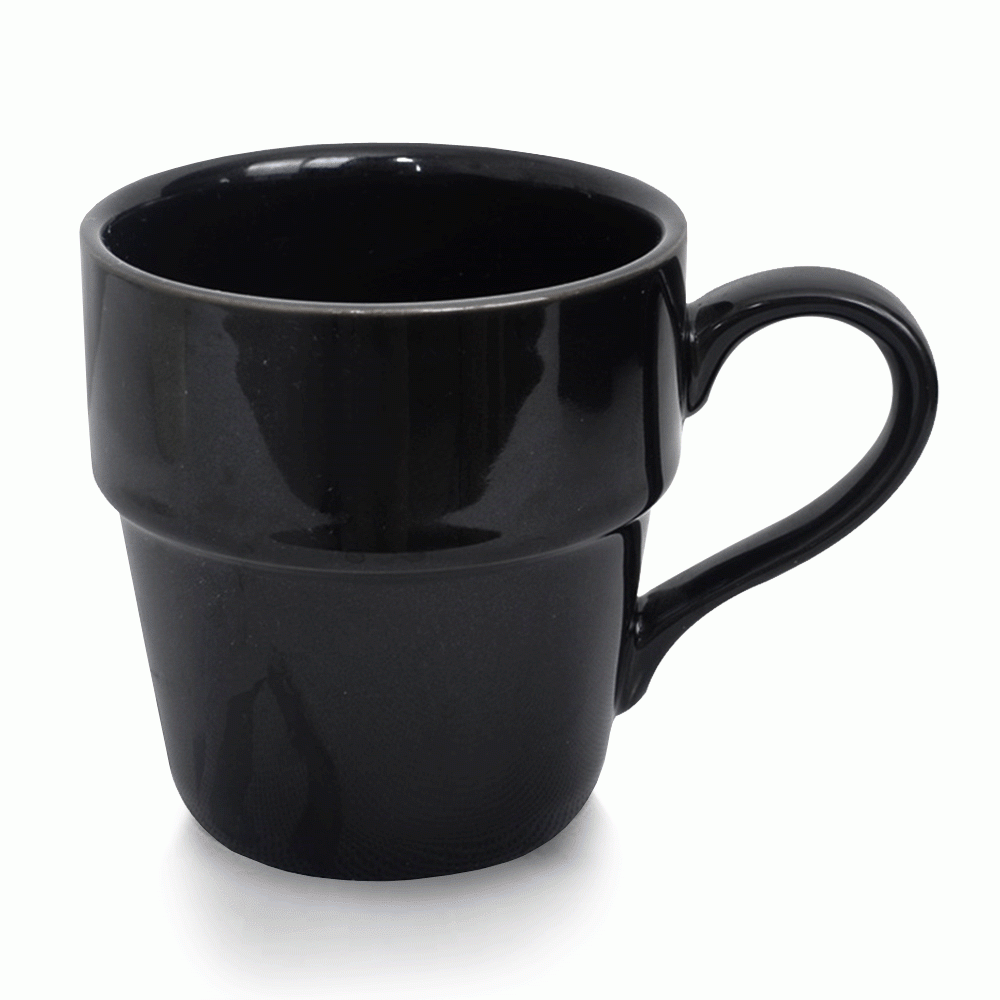 CC01BL CERAMIC CUP WITH HANDLE 330ml BLACK
