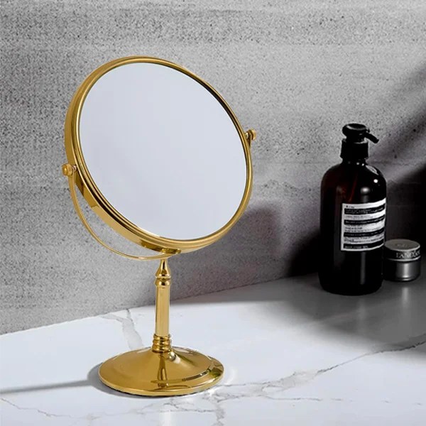 HS-726AG DESKTOP MAGNIFYING MIRROR GOLD 6"