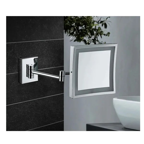 HS-539 WALL MOUNTED MAGNIFYING MIRROR WITH LED LIGHT Dim.: L:21.2xW:21.2cm