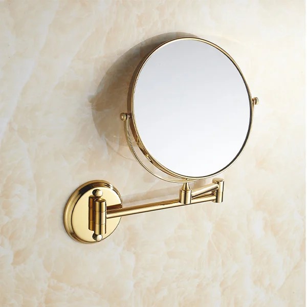 HT-67G GOLD WALL MOUNTED MAGNIFYING MIRROR 8"