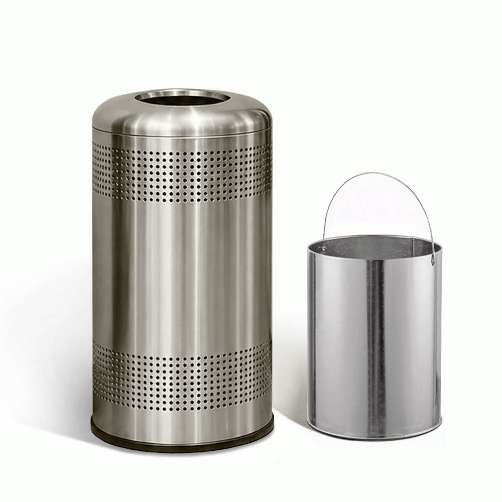SKU: HS-60 OPEN TOP STANDING BIN STAINLESS STEEL
