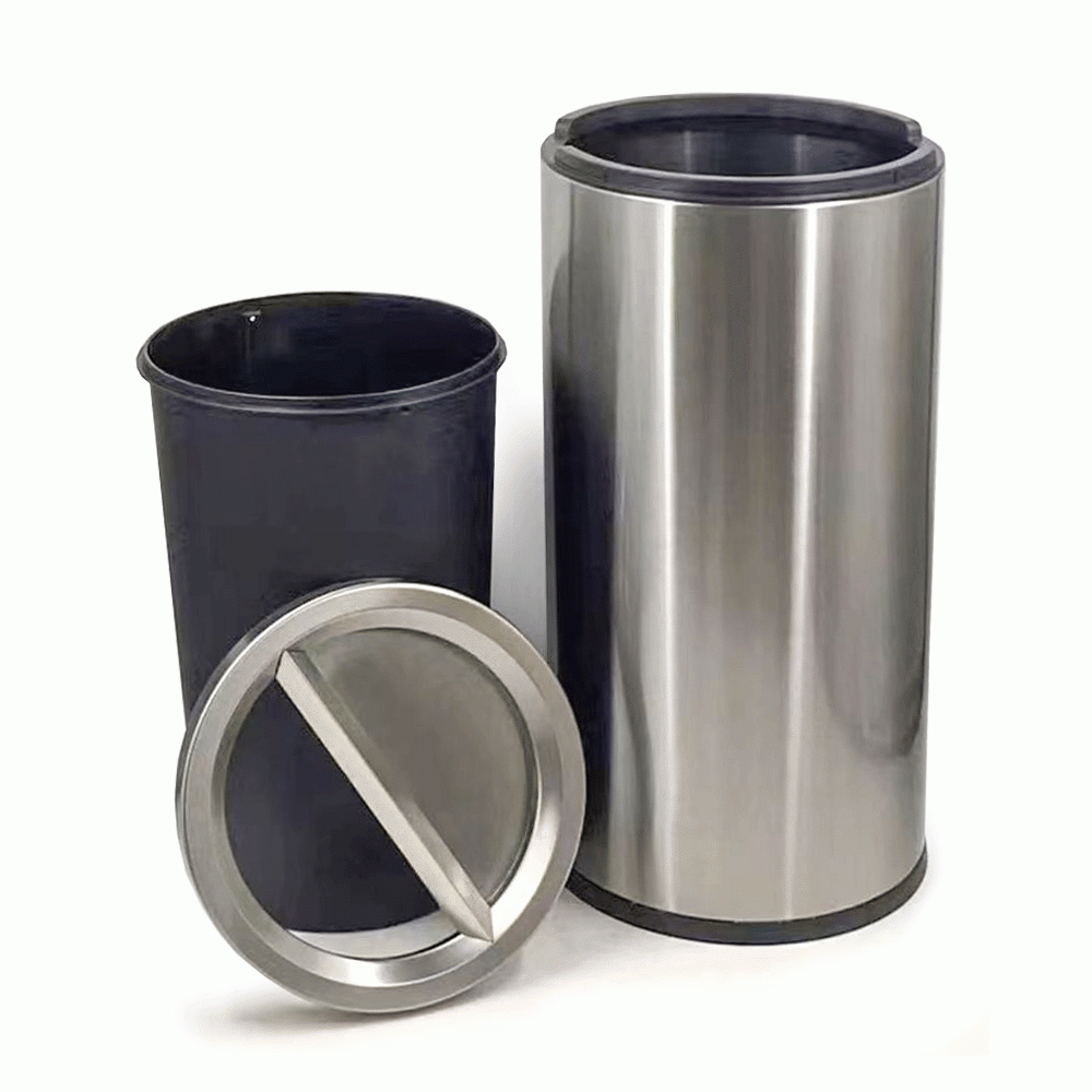 SKU: HS-65 STANDING BIN WITH 1/2 ASHTRAY & 1/2 OPEN TOP