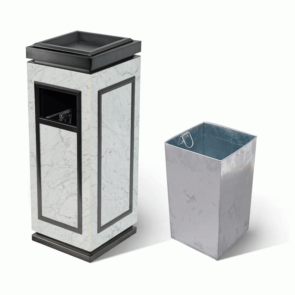 SKU: HS-203A MARBLE STANDING BIN WITH ASHTRAY