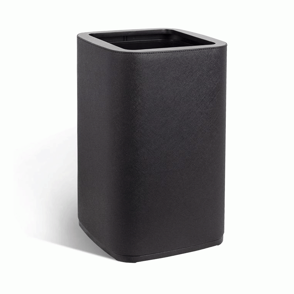 SKU: RB-09 OPEN TOP PU LEATHER WASTE BIN