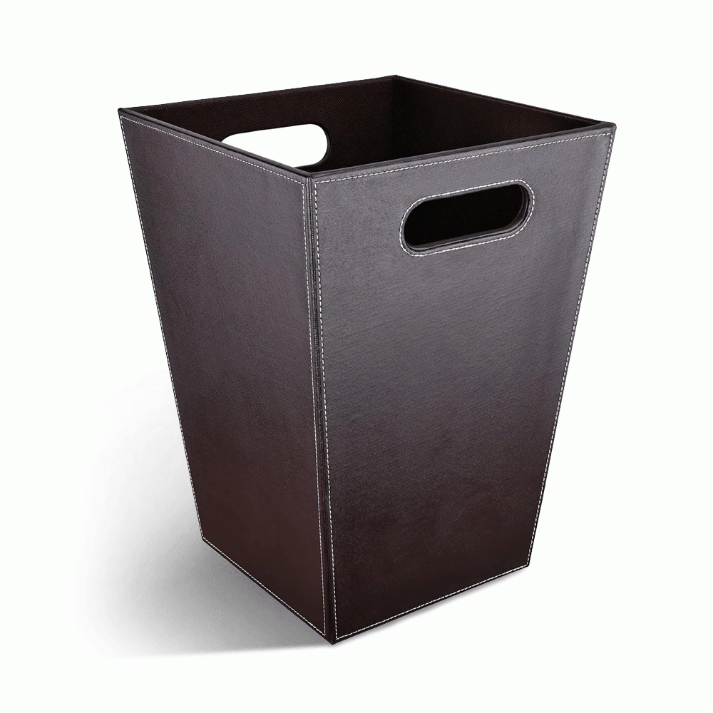 SKU: L-25 OPEN TOP PU LEATHER WASTE BASKET