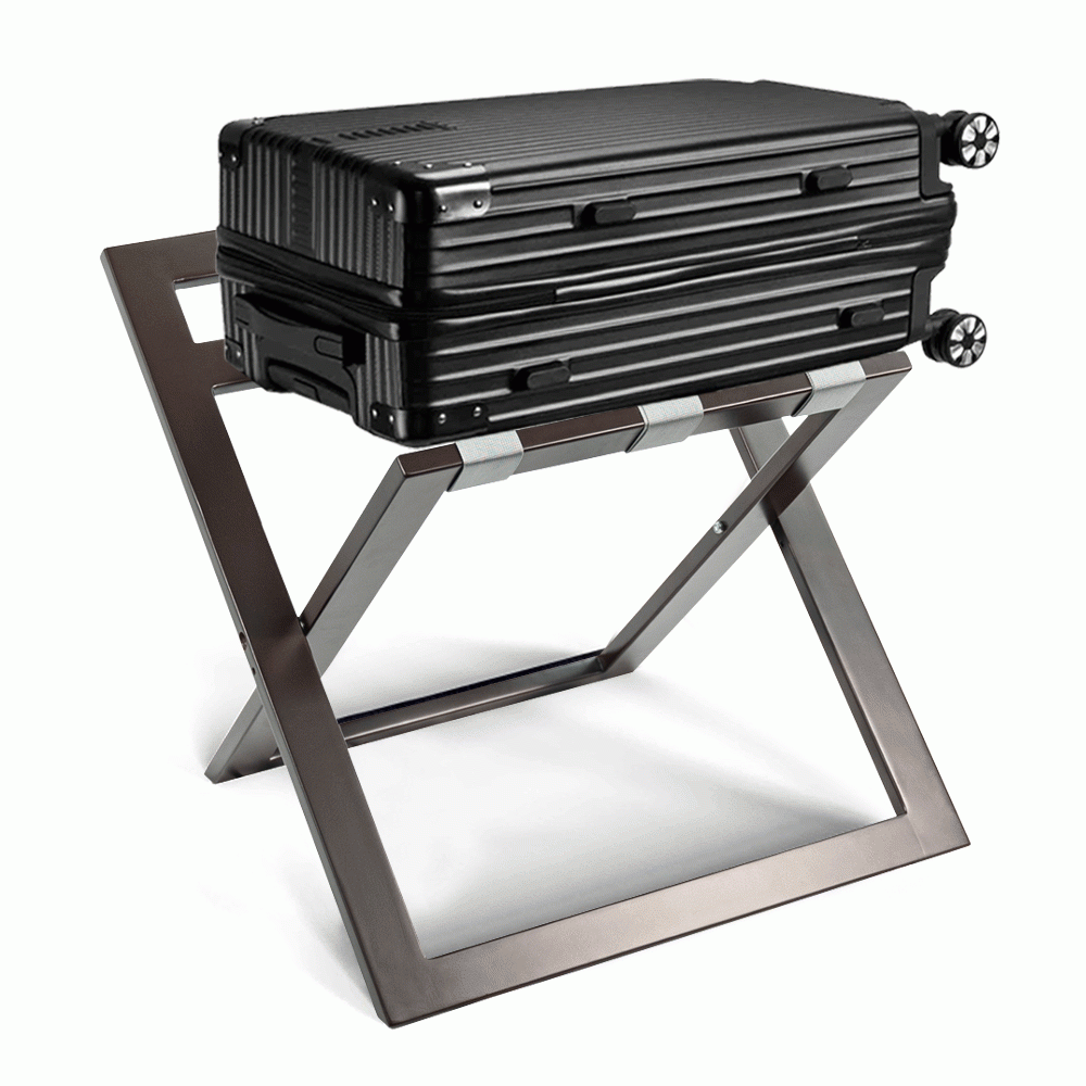 SKU: HS-5A WOODEN LUGGAGE RACK WITH BACKREST BROWN