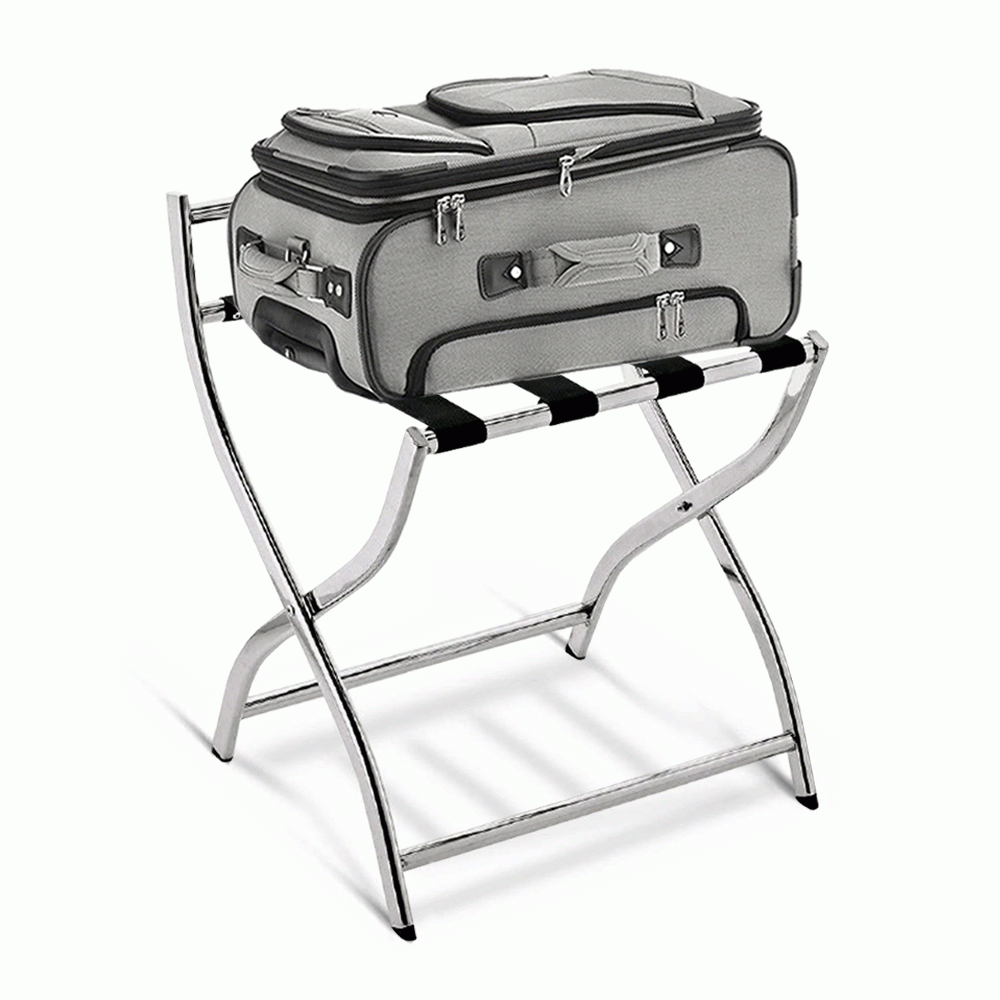 SKU: HS614767-2 LUGGAGE RACK WITH BACKREST STAINLESS STEEL