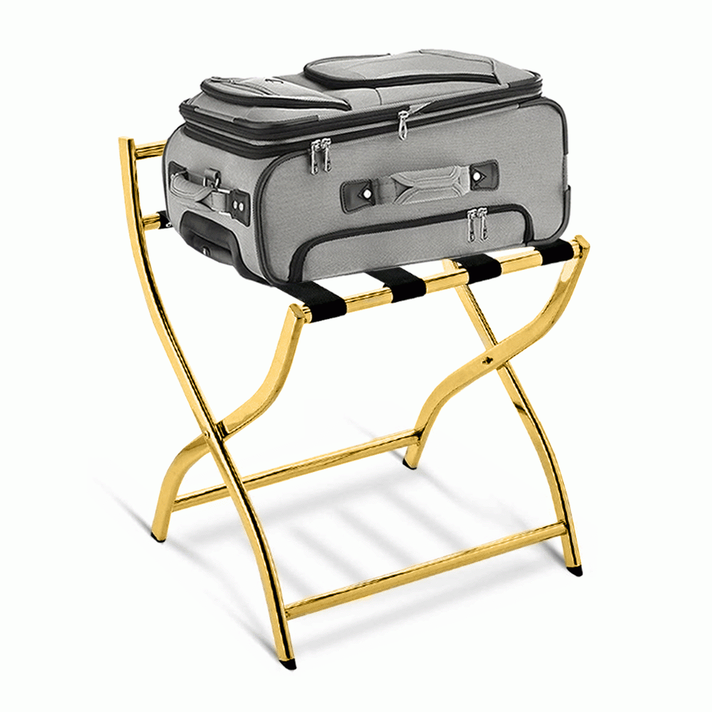 SKU: HS614767-1 LUGGAGE RACK WITH BACKREST GOLD