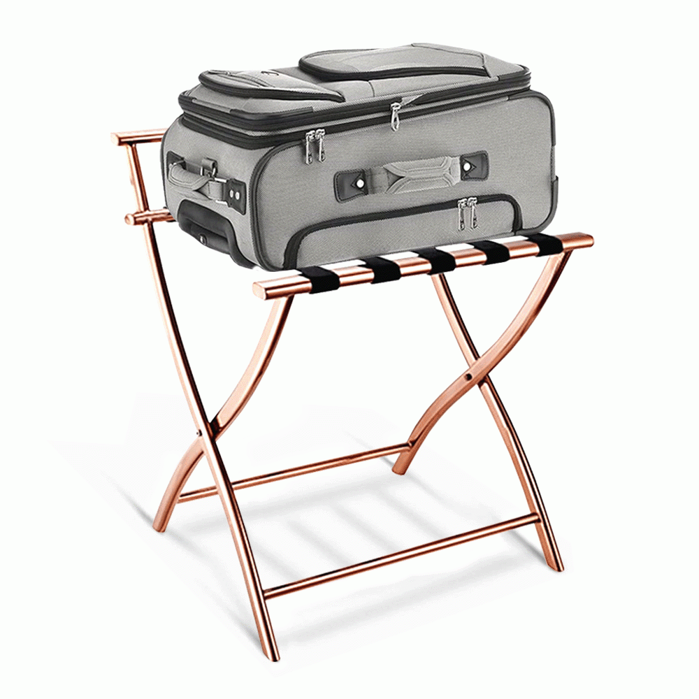 SKU: HS525265-1 LUGGAGE RACK WITH BACKREST ROSE GOLD