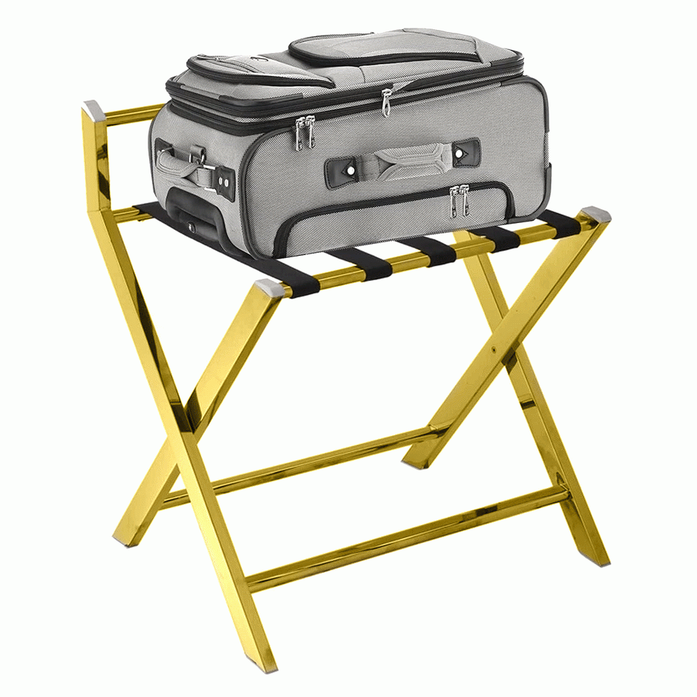SKU: HS604567-4 LUGGAGE RACK WITH BACKREST GOLD