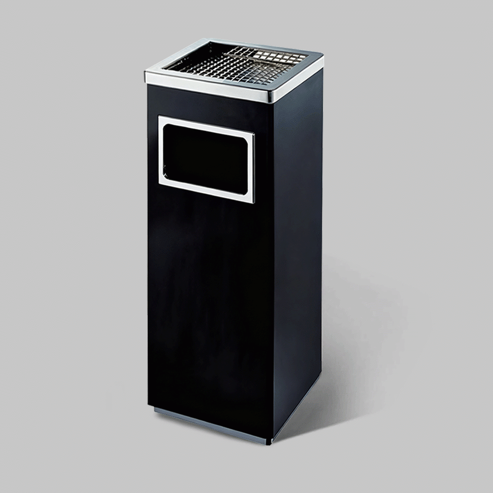 SKU: HS-B161BL STANDING BIN WITH ASHTRAY STAINLESS STEEL