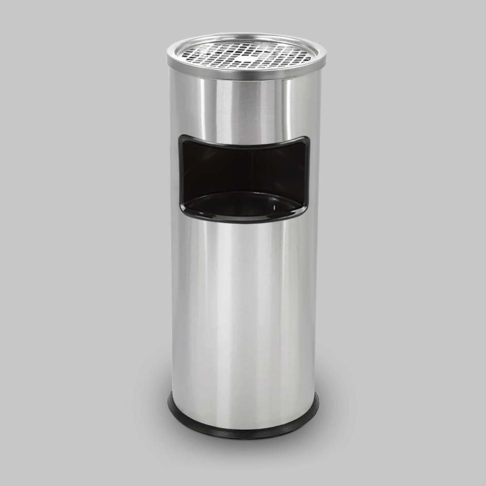 SKU: HS-D232 STANDING BIN WITH ASHTRAY STAINLESS STEEL