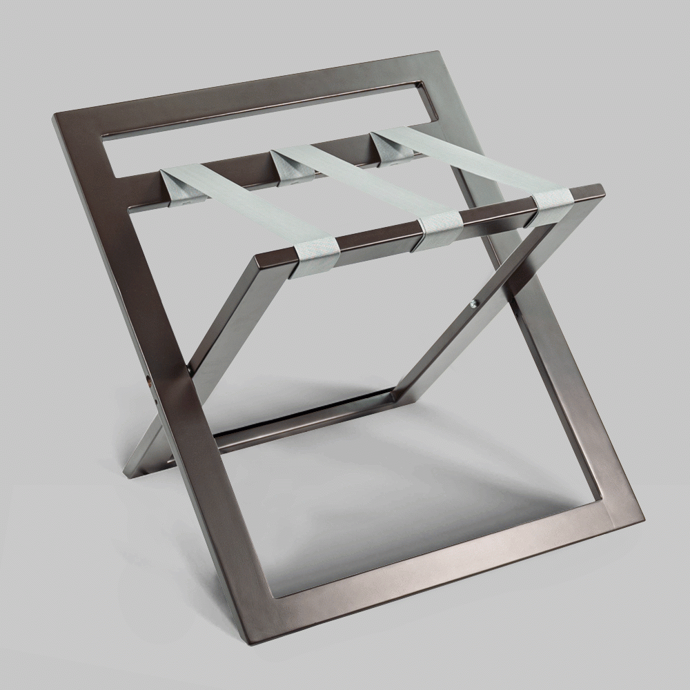 SKU: HS-5A WOODEN LUGGAGE RACK WITH BACKREST BROWN