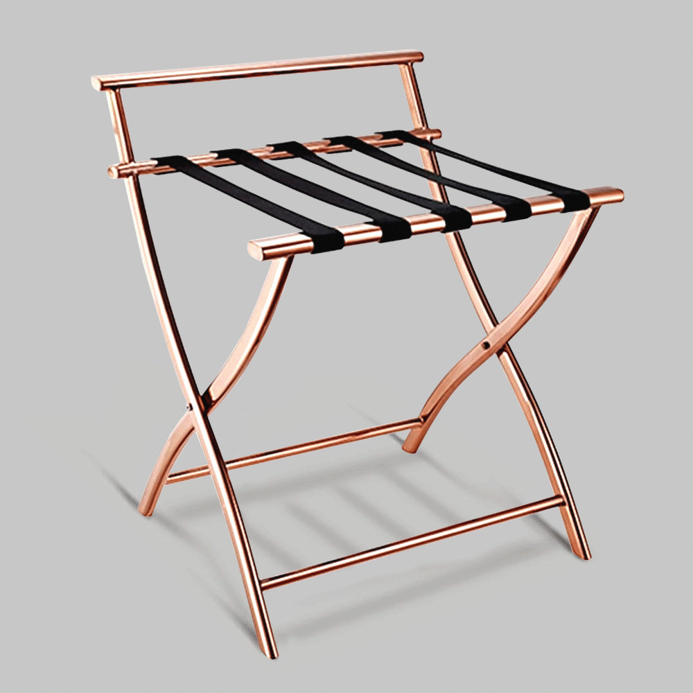 SKU: HS525265-1 LUGGAGE RACK WITH BACKREST ROSE GOLD