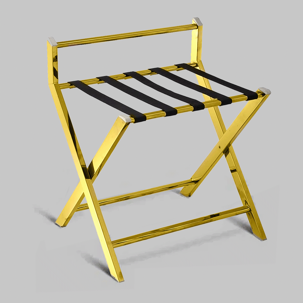 SKU: HS604567-4 LUGGAGE RACK WITH BACKREST GOLD