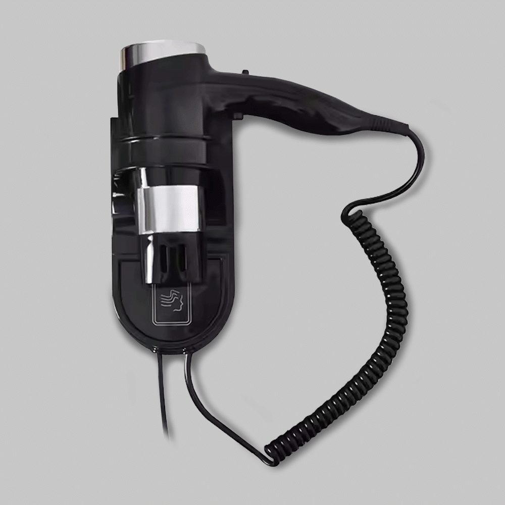 SKU: D07-2B WALL MOUNTED HAIR DRYER 1600W BLACK