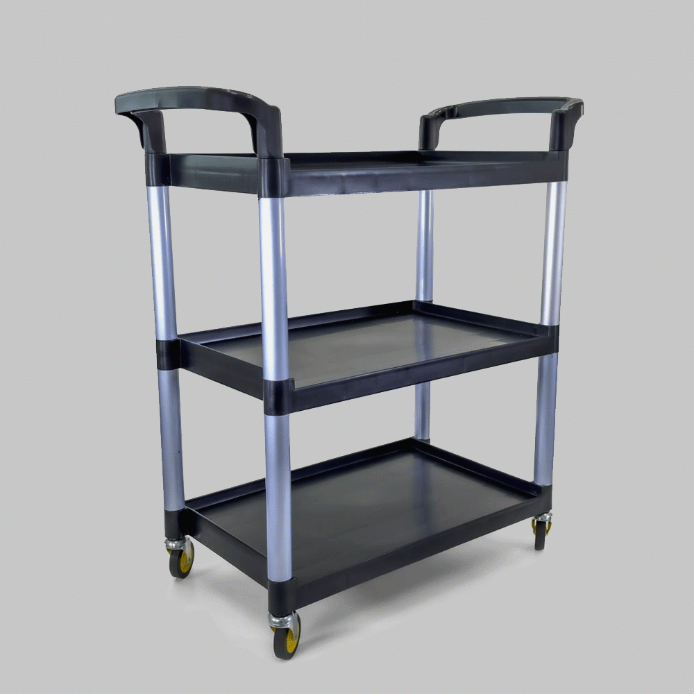 SKU: D-014 OPEN SIDED UTILITY TROLLEY 3 SHELVES L:86cm