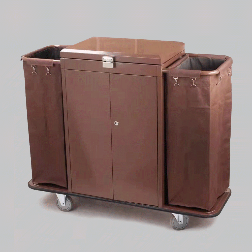 SKU: MC-F038 HOUSEKEEPING TROLLEY WITH 2 LAUNDRY BAGS AND DOORS