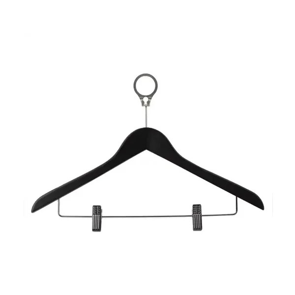 1002-2 ANTI-THEFT WOODEN CLOTHES HANGER WITH CLIPS 44.5x23x1.2cm