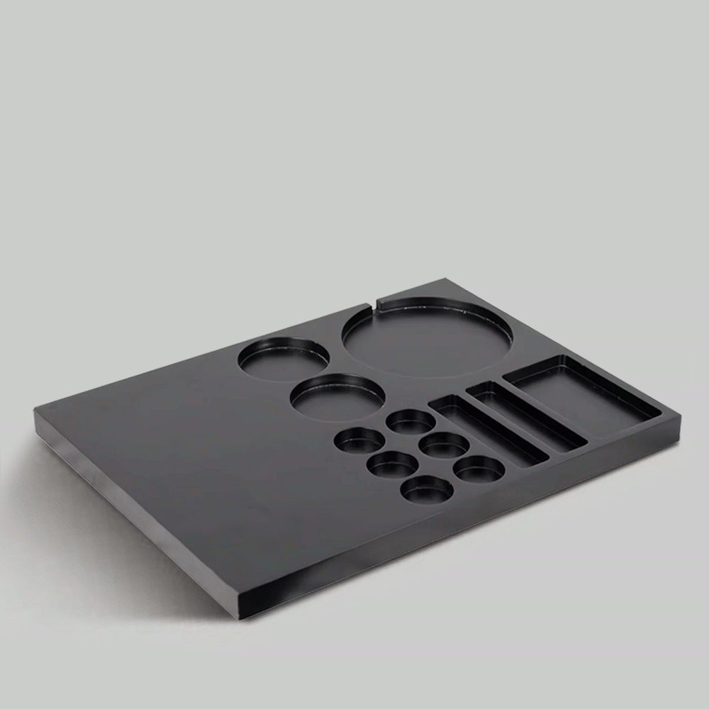 SKU: N42W-BL WOODEN WELCOME TRAY BLACK