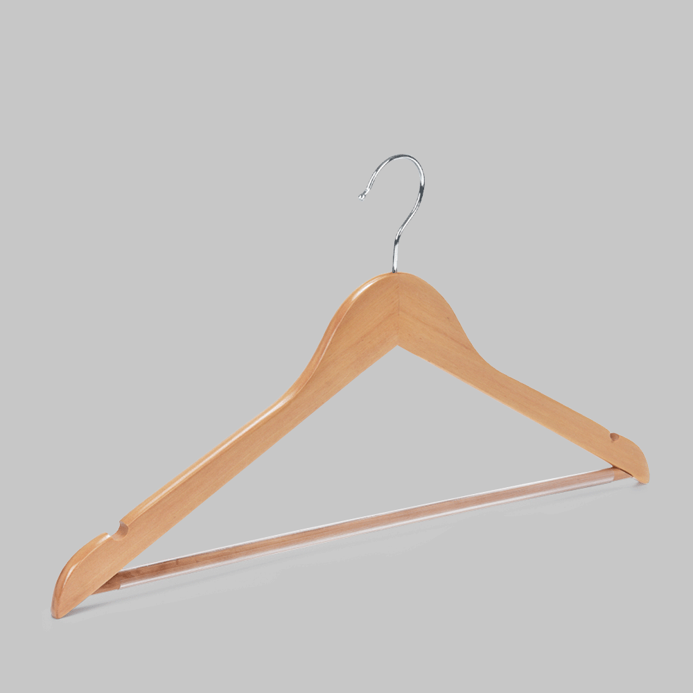 WOODEN CLOTHES HANGER WITH SHOULDER NOTCHES 44.5×1.2cm