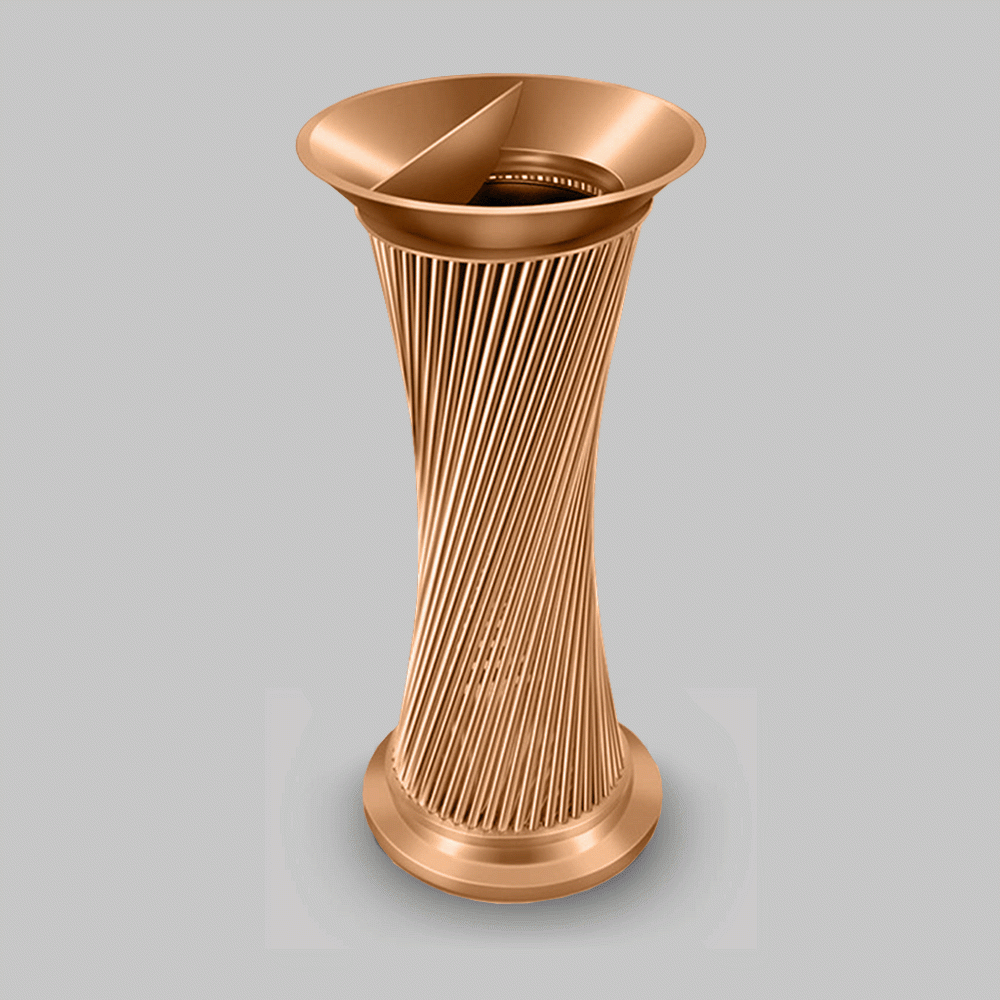 SKU: MC-D076RG STANDING BIN WITH ASHTRAY STAINLESS STEEL