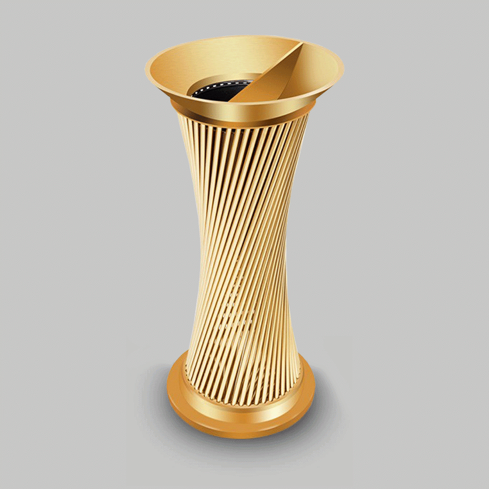SKU: MC-D076G STANDING BIN WITH ASHTRAY STAINLESS STEEL