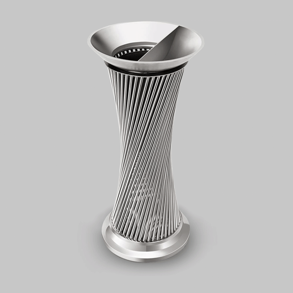 SKU: MC-D076S STANDING BIN WITH ASHTRAY STAINLESS STEEL