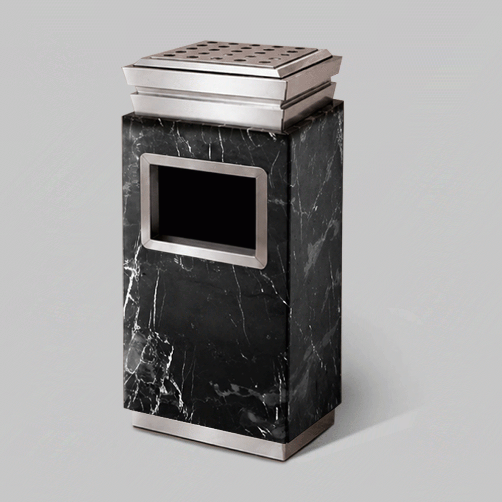 SKU: PT-201S MARBLE STANDING BIN WITH ASHTRAY
